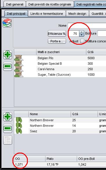 Verificare l'efficienza della ricetta